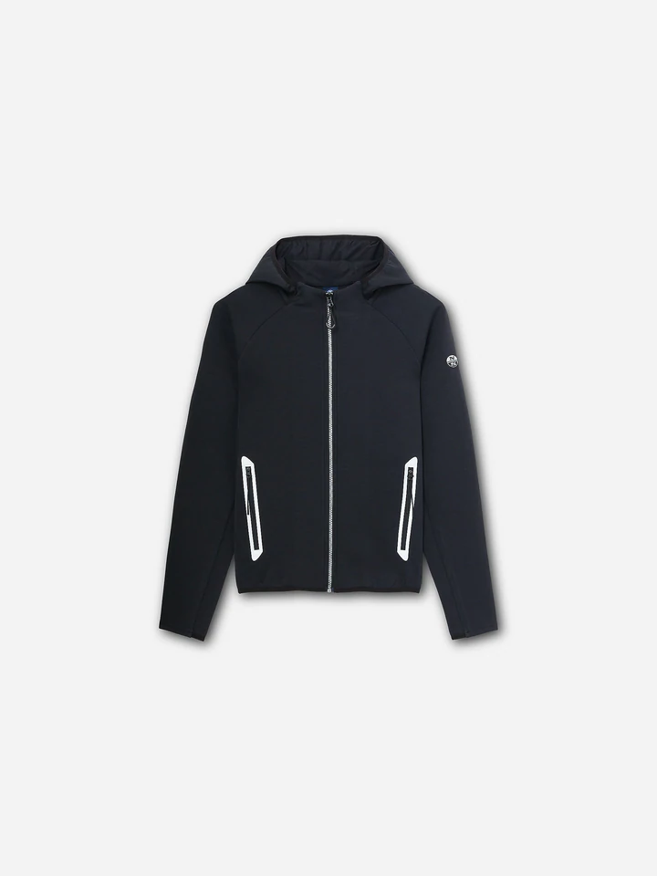 North Sails RECYCLED SCUBA SWEATSHIRT WITH ZIP AND HOOD 093649