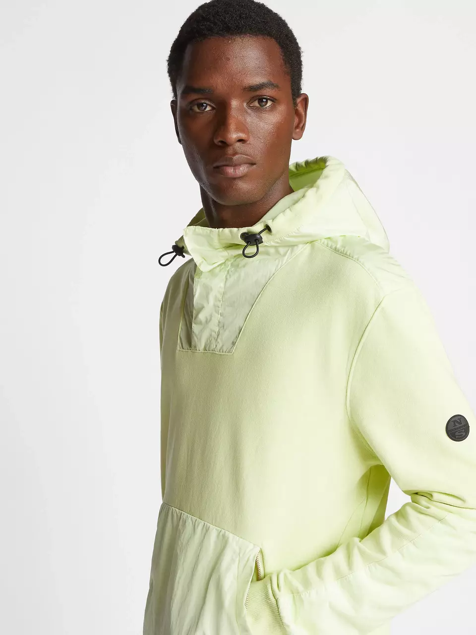 North Sails MEN'S SWEATSHIRT WITH HOOD AND RECYCLED NYLON DETAILS 421507