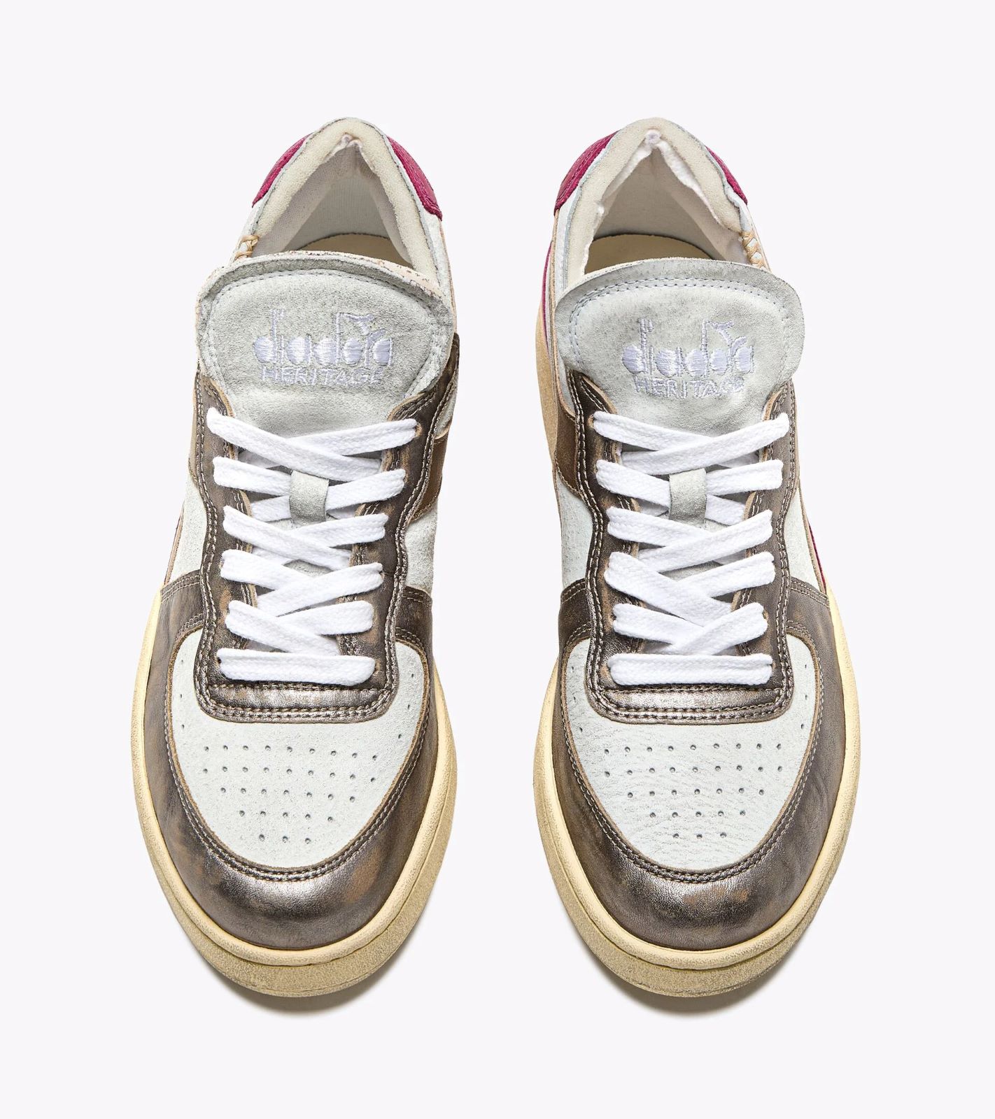 Diadora WOMEN'S  SNEAKERS MI BASKET ROW CUT METAL PIGSKIN USED WN 201.180207