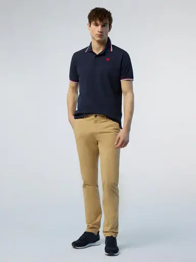 North Sails POLO SHORT SLEEVE WITH CONTRAST SHOULDER STITCHING 692455