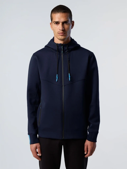 Picture of North Sails FULL-ZIP HOODED SWEATSHIRT WITH LOGO 691393