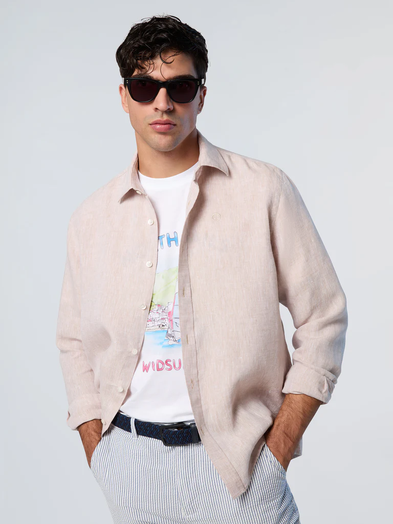 North Sails SHIRT LONG SLEEVE REGULAR SPREAD COLLAR, men's long shirt