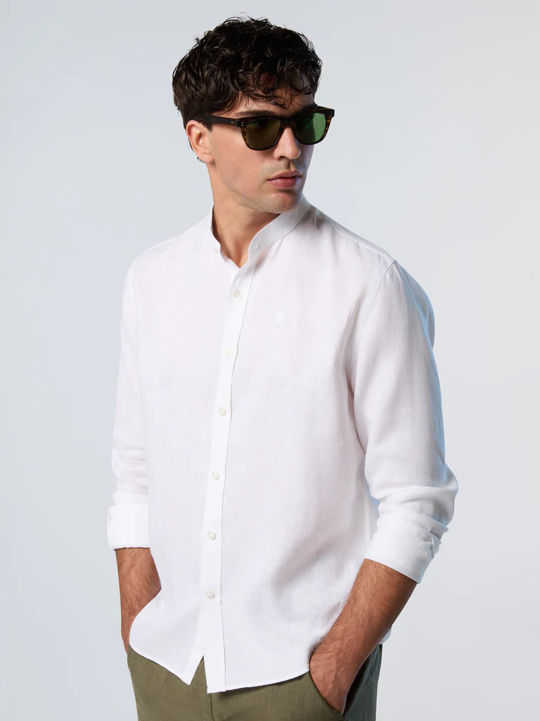 North Sails SHIRT LONG SLEEVE REGULAR MANDARIN COLLAR, men's long shirt