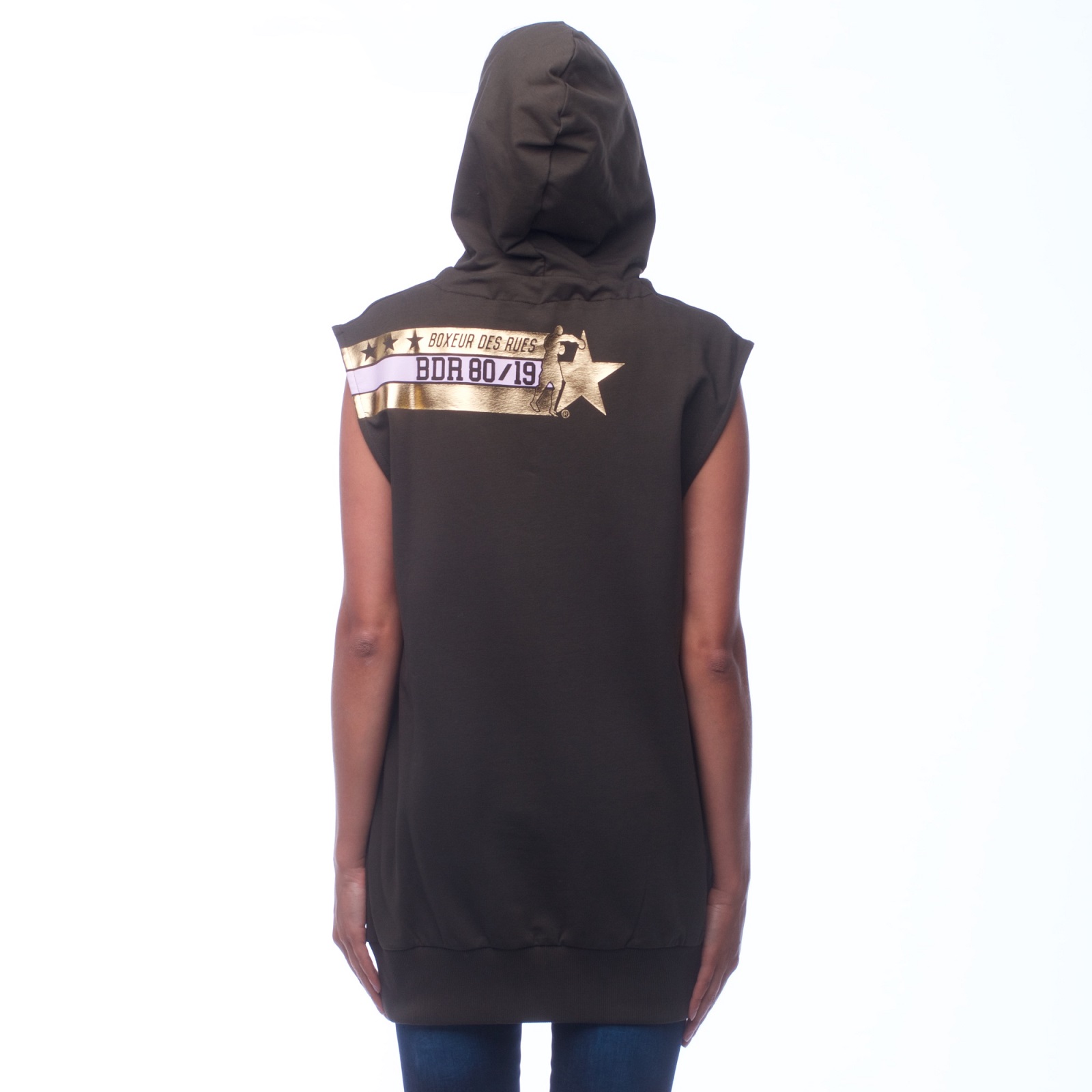 Boxeur WOMEN'S SWEATER WITH HOOD WITHOUT SLEEVES BXE-4988J