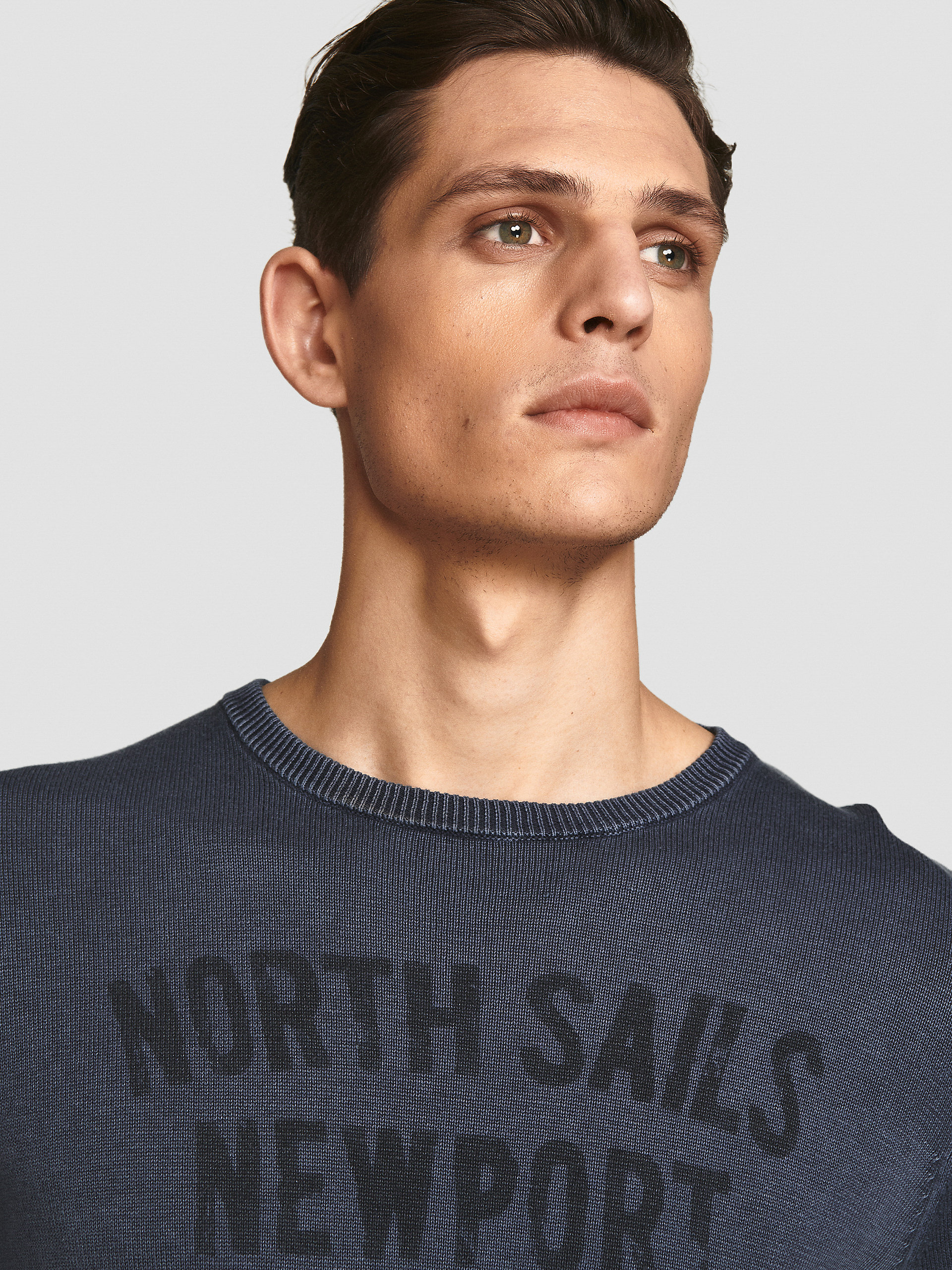 North Sails PRINT COTTON AND VISCOSE BLEND SWEATER 698508