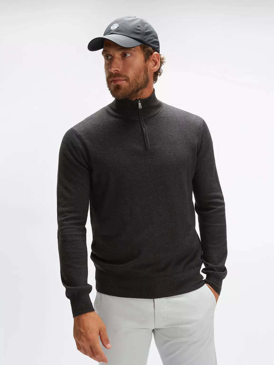 North Sails WOOL-COTTON BLEND JUMPER WITH HALF ZIP 12 GG 698525