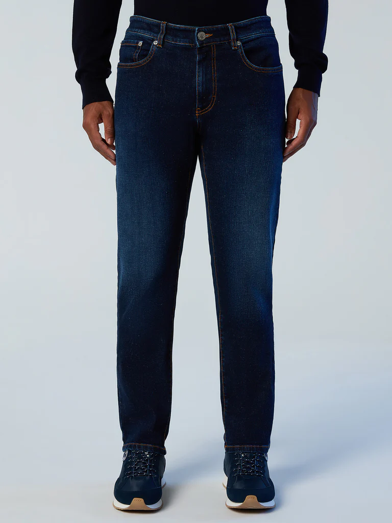 North Sails MUŠKE HLAČE STRIPE REGULAR 5 POCKET DENIM LONG 673043