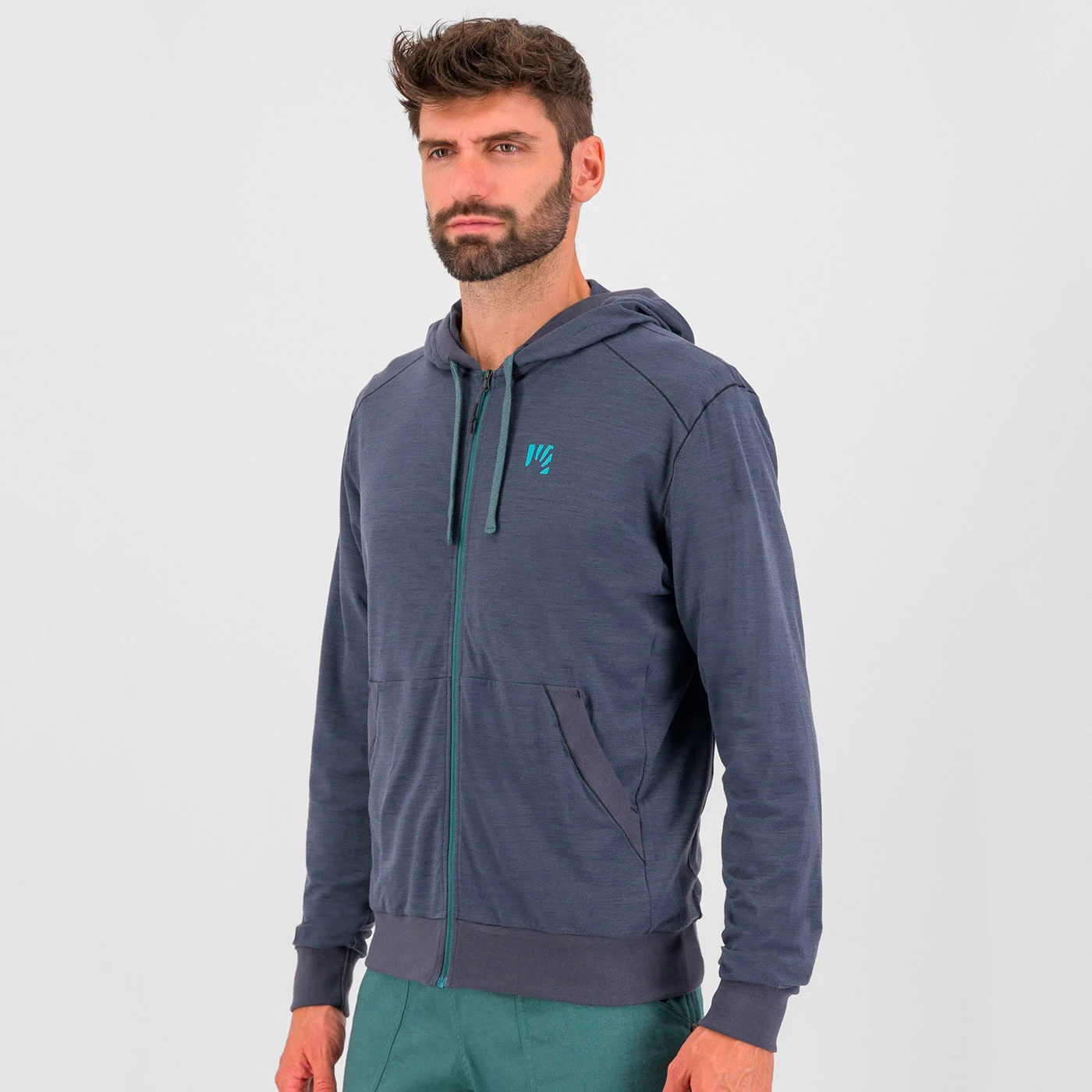 Karpos MEN'S COPPOLO MERINO FULL-ZIP HOODIE, pulover s patentnim zatvaračem