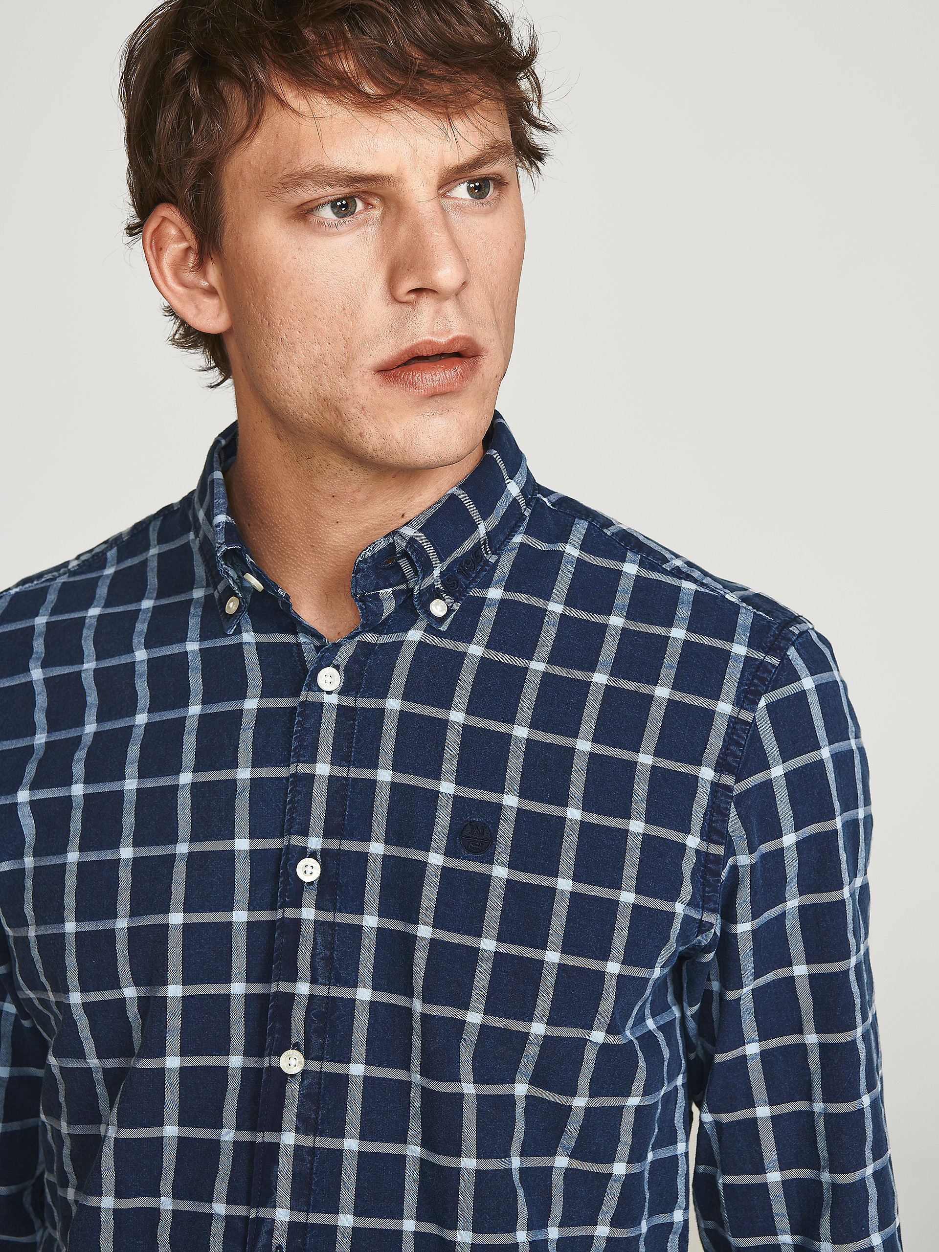 North Sails REGULAR FIT CHECK COTTON SHIRT 663533